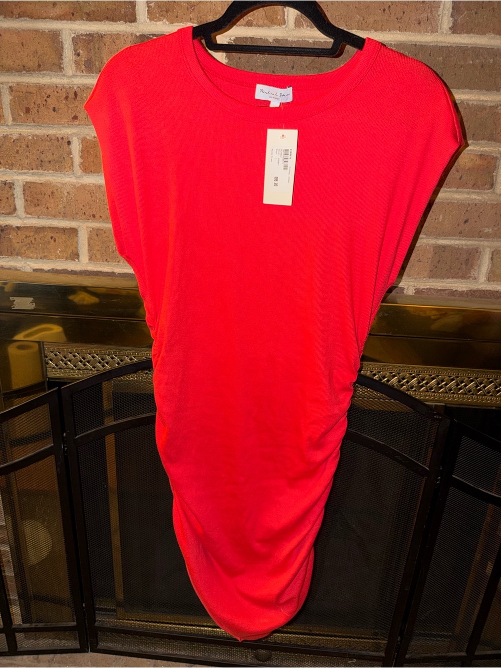 Evereve Red Ruched Midi Dress